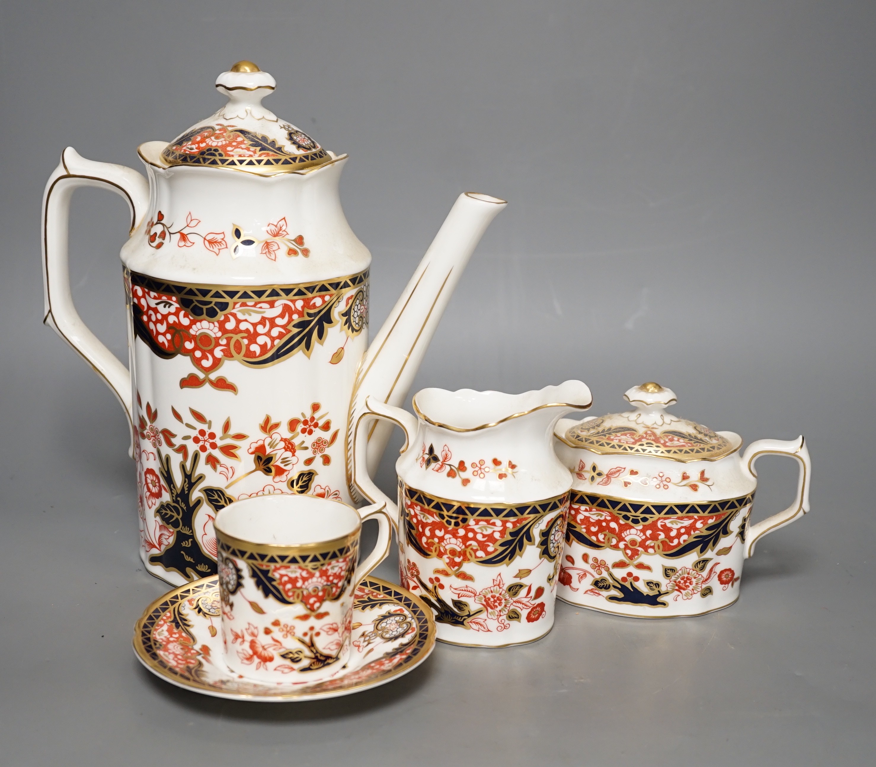 A Royal Crown Derby ‘Derby Japan’ pattern coffee set